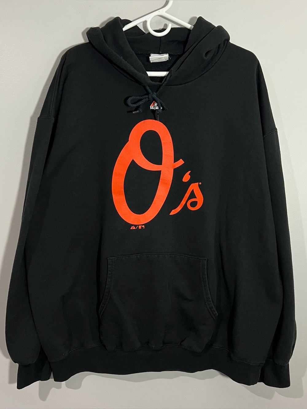 Majestic Baltimore Orioles Baseball Black Pullover Sweatshirt Hoodie Mens 2XL